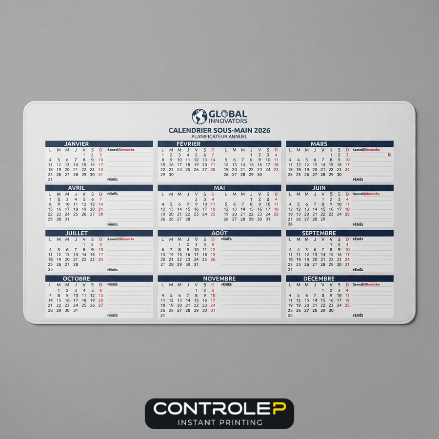 Calendrier Sous-main 2026